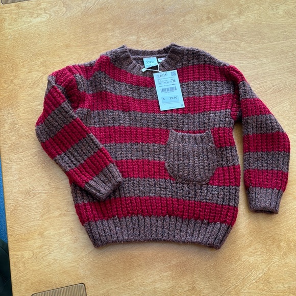 Zara NWT Boys or Girls Sweater Brown Red 3-4 years - Picture 1 of 3